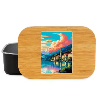 Lac de Côme Italie Affiche de voyage vintage Souvenir WPA - Boîte à goûter - noir - Devant