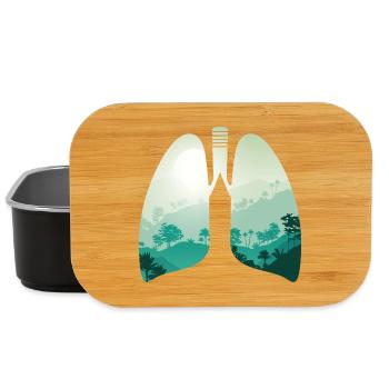 Green nature forest landscape lungs - Lunch Box - black - Front