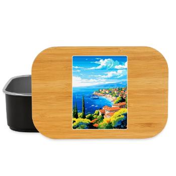 Cote D Azur France Vintage Travel Poster Souvenir - Lunch Box - black - Front