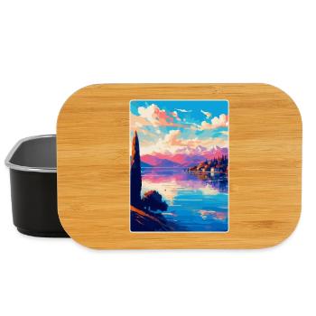 Lago Maggiore Schweiz Vintage Reiseplakat - Lunch Box - Schwarz - Vorne