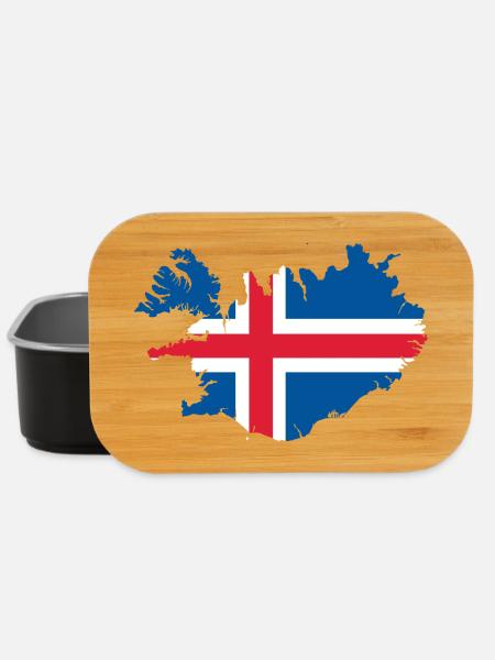 Island Flagge Landkarte - Lunch Box - Schwarz