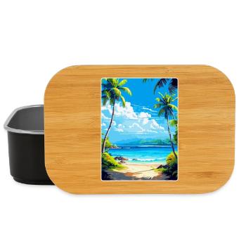 Islands Caribbean Travel Poster Souvenir - Lunch Box - black - Front