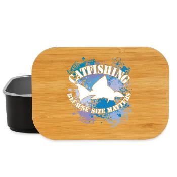 Wels Waller fischen Welssilhouette und Farbkleckse - Lunch Box - Schwarz - Vorne