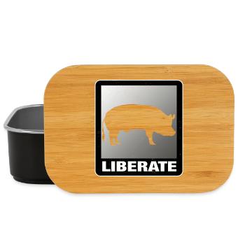 Liberate Vegan Animal Liberation Schwein - Lunch Box - Schwarz - Vorne