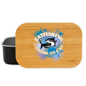 Wels Waller fischen Wels auf Farbklecksen - Lunch Box - Schwarz - Vorne