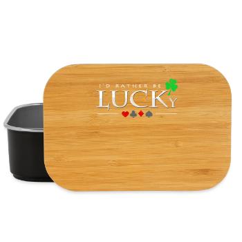Je serais plutôt chanceux en disant un cadeau de joueur de poker - Boîte à goûter - noir - Devant