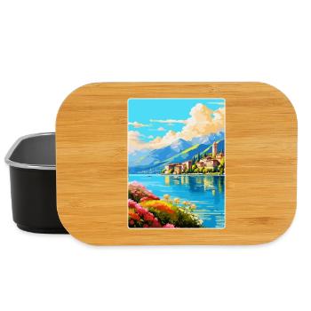 Lac de Côme Italie Affiche de voyage vintage Souvenir WPA - Boîte à goûter - noir - Devant