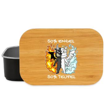 Katze Kater Engel Teufel Engel Böse Niedlich Miau - Lunch Box - Schwarz - Vorne