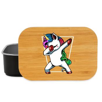 Unicorn Dab mit Regenbogen - Lunch Box - Schwarz - Vorne