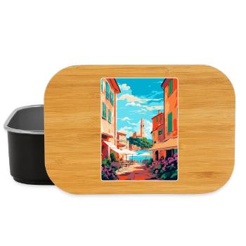 St Tropez France Affiche de voyage vintage souvenir - Boîte à goûter - noir - Devant