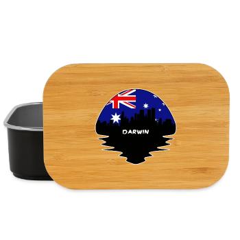 Darwin Australien Flagge Skyline Silhouette Reisen - Lunch Box - Schwarz - Vorne