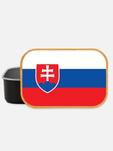 Slowakei – Flagge der Slowakei mit Wappen - Lunch Box - Schwarz