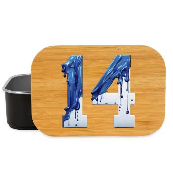 NR. 14 NUMMER 14 BLAU WEIß 14. GEBURTSTAG - Lunch Box - Schwarz - Vorne