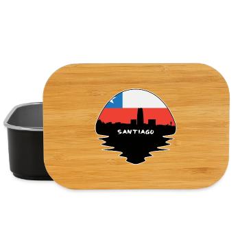 Santiago Chile Flagge Skyline Silhouette Reisen - Lunch Box - Schwarz - Vorne