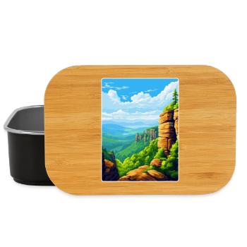 Elbe Sandstone Mountains Germany Travel Poster WPA - Lunch Box - black - Front