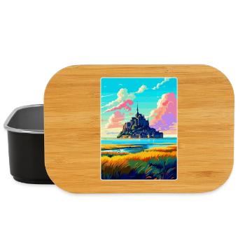 Mont Saint Michel Frankreich Vintage Reiseposter WPA - Lunch Box - Schwarz - Vorne