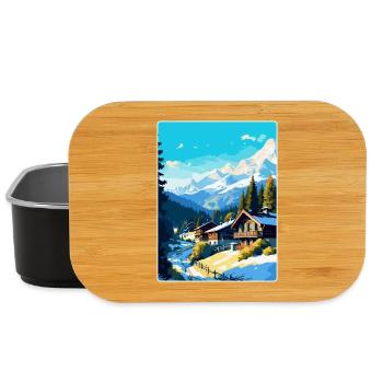 Megève France Affiche de voyage vintage WPA Souvenir - Boîte à goûter - noir - Devant