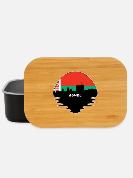 Gomel Weißrussland Flagge Skyline Silhouette Reisen - Lunch Box - Schwarz