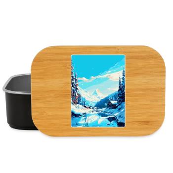 Val D Isère France Affiche de voyage vintage souvenir - Boîte à goûter - noir - Devant