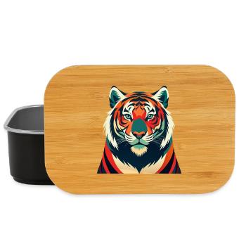 Tiger Cartoon Figur Buntes Haustier Tier - Lunch Box - Schwarz - Vorne