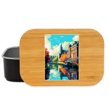 Zwolle Niederlande Vintage Reiseplakat Souvenir - Lunch Box - Schwarz - Vorne