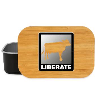 Liberate Vegan Animal Liberation Kuh - Lunch Box - Schwarz - Vorne