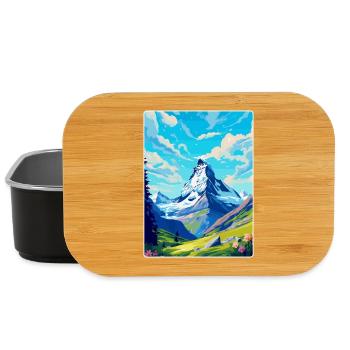 Matterhorn Suisse Affiche de voyage vintage WPA - Boîte à goûter - noir - Devant