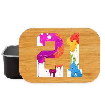 COLORED NUMBER 21 COLORFUL 21ST BIRTHDAY - Lunch Box - black - Front