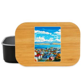 Reykjavik Iceland Vintage Travel Poster Souvenir - Lunch Box - black - Front