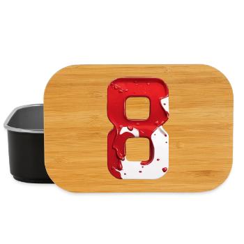 NR. 8 NUMMER 8 ROT WEIß 8. GEBURTSTAG - Lunch Box - Schwarz - Vorne