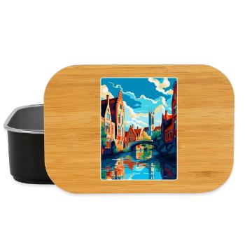 Bruges Belgique Affiche de voyage vintage Souvenir WPA - Boîte à goûter - noir - Devant