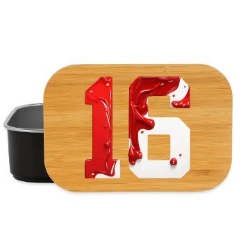NO. 16 NUMBER 16 RED WHITE 16TH BIRTHDAY - Lunch Box - black - Front