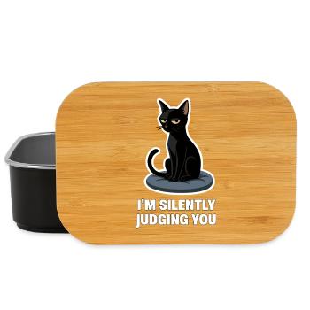 I’m Just Judging You – Sarcastic Black Cat Design - Lunch Box - black - Front