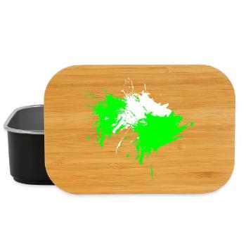Klecks Fleck Flecke Weiß Hellgrün Vektor Design - Lunch Box - Schwarz - Vorne