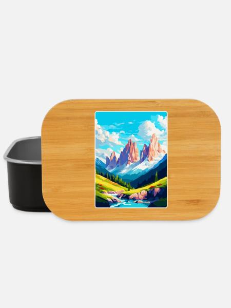 Dolomites Italie Affiche de voyage vintage Souvenir WPA - Boîte à goûter - noir