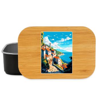 Ston Kroatien Vintage Reiseposter WPA Souvenir - Lunch Box - Schwarz - Vorne