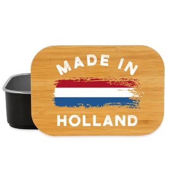 Made in Holland - Niederlande Flagge - Lunch Box - Schwarz - Vorne