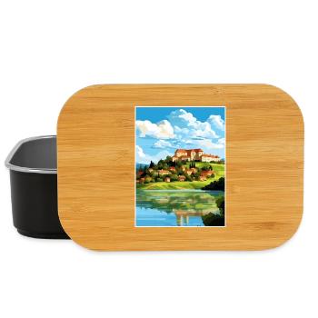 Ptuj-Schloss-Slowenien-Bleder-Reise-Plakat - Lunch Box - Schwarz - Vorne