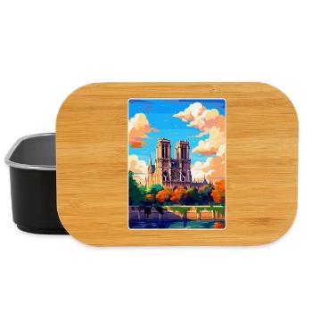 Notre Dame France Vintage Travel Poster Souvenir - Lunch Box - black - Front