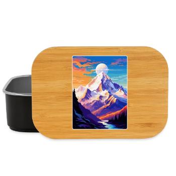 Mont Blanc Mountain Europe Vintage Travel Poster - Lunch Box - black - Front