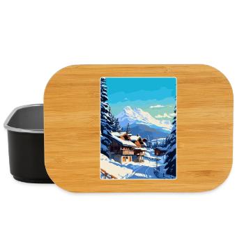 Megève France Affiche de voyage vintage WPA Souvenir - Boîte à goûter - noir - Devant