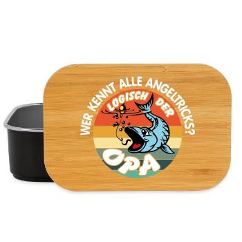 Opa mit Opa. Opa kennt alle Angeltricks - Lunch Box - Schwarz - Vorne