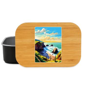 Hartland Quay Devon Vintage Travel Poster Souvenir - Lunch Box - black - Front