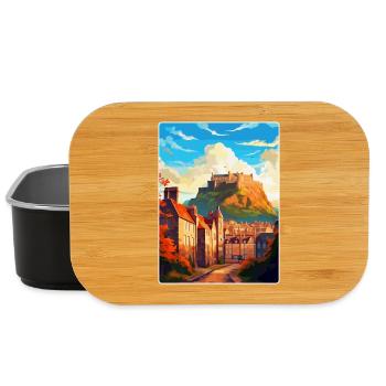 Edinburgh Schottland Großbritannien Reiseposter Souvenir WPA - Lunch Box - Schwarz - Vorne