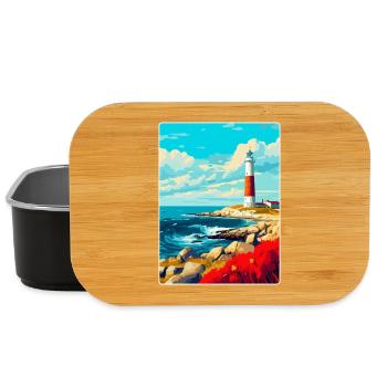 Portland Bill England Uk Reiseplakat Souvenir - Lunch Box - Schwarz - Vorne