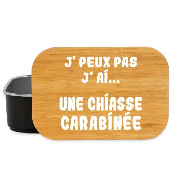 J'peux pas j'ai une Chiasse carabinée - Boîte à goûter - noir - Devant