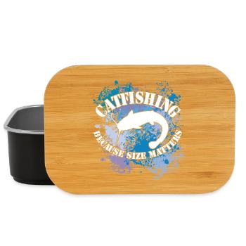 Wels Waller fischen Wels auf Farbklecksen - Lunch Box - Schwarz - Vorne