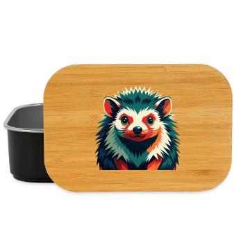 Igel Zeichentrickfigur Buntes Haustier Tier - Lunch Box - Schwarz - Vorne