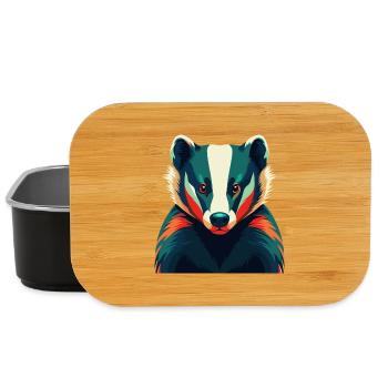 Dachs Zeichentrickfigur Buntes Haustier Tier - Lunch Box - Schwarz - Vorne