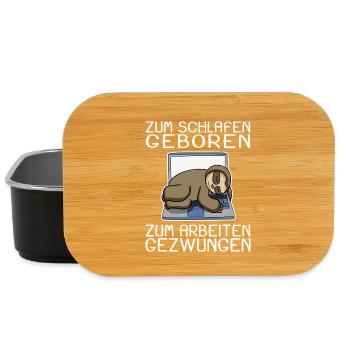 Büro Spruch lustig Faultier Laptop - Lunch Box - Schwarz - Vorne